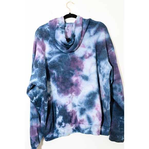 Aviator Nation Tie Dye Hoodie Hooded Sweatshirt Blue Purple Kangaroo pocket L - Picture 5 of 10